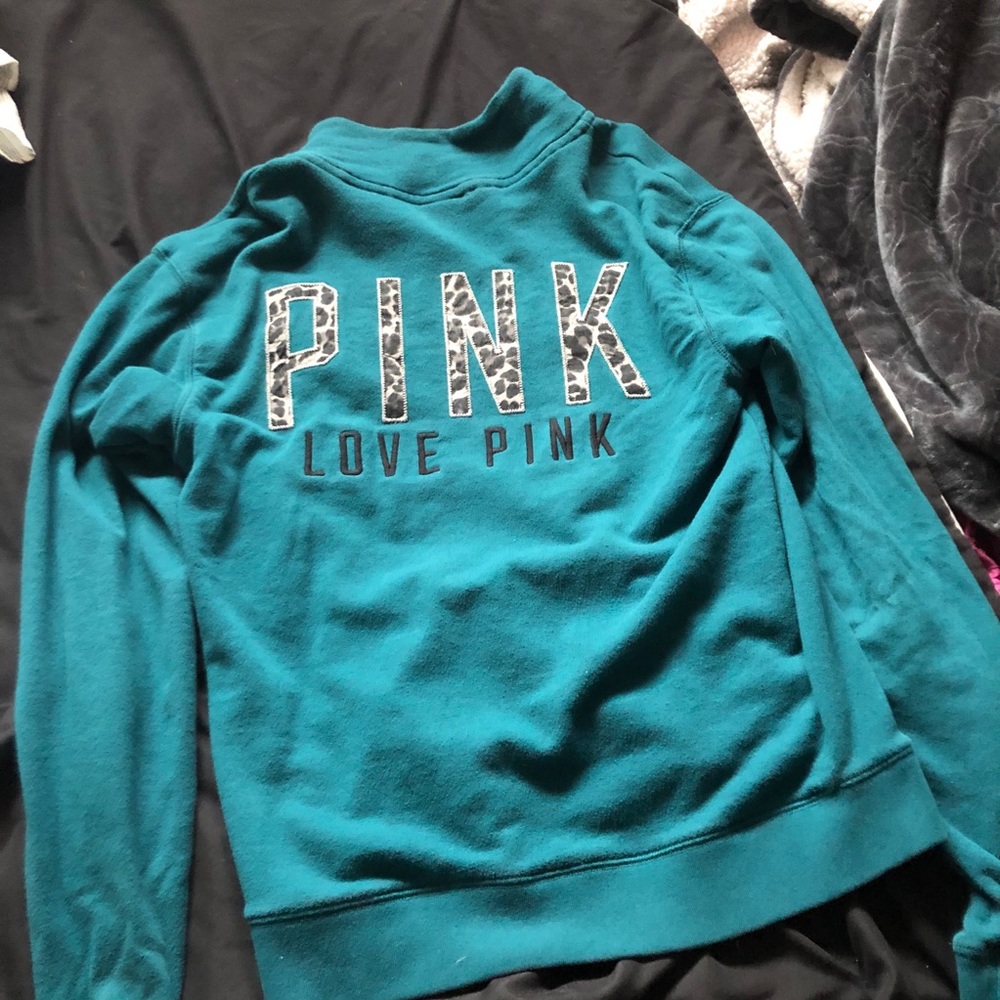 Pink hoodie with cheetah printed letters